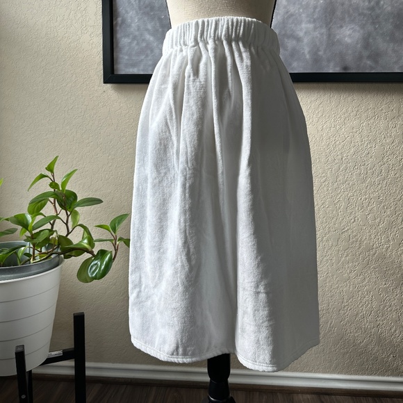 White Towel Wrap Skirt - Picture 6 of 6